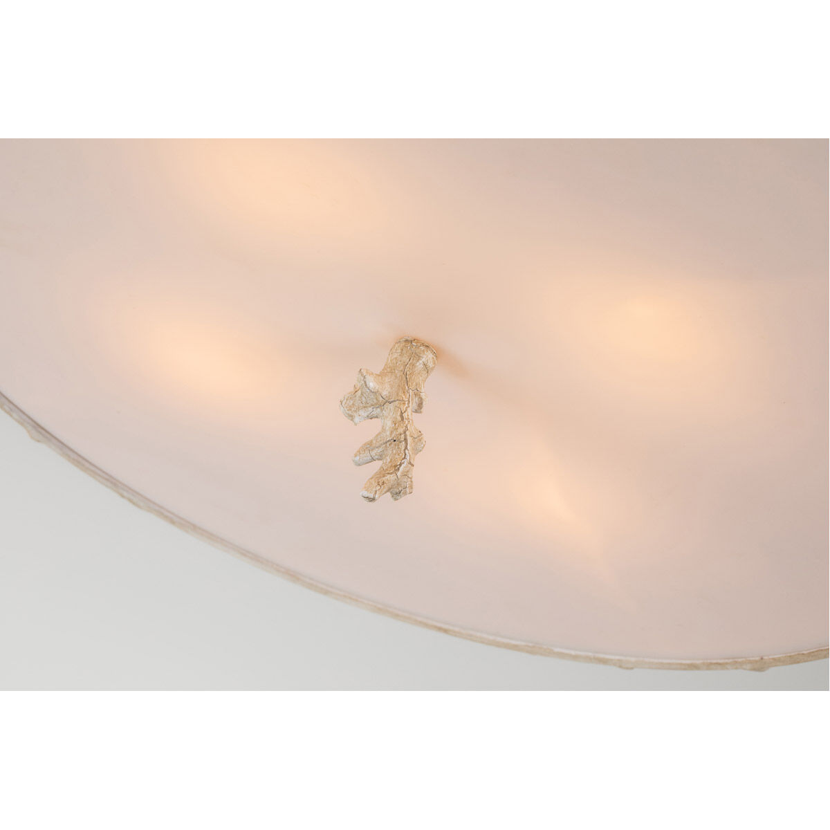 Trellis 4 Light Hand-painted with putty patina and silver leaf orb Bath/Flush Mounts Ceiling Light